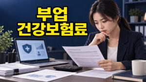 직장인이 부업 소득과 건강보험료 고지 내역을 비교하는 모습