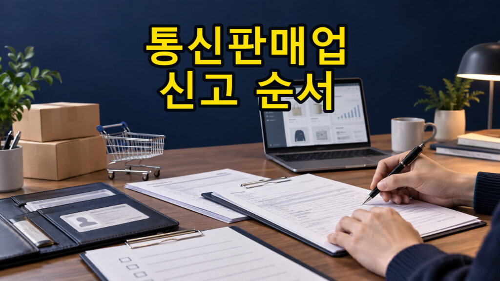 스마트스토어 통신판매업 신고 서류와 온라인 신청 순서를 준비하는 모습